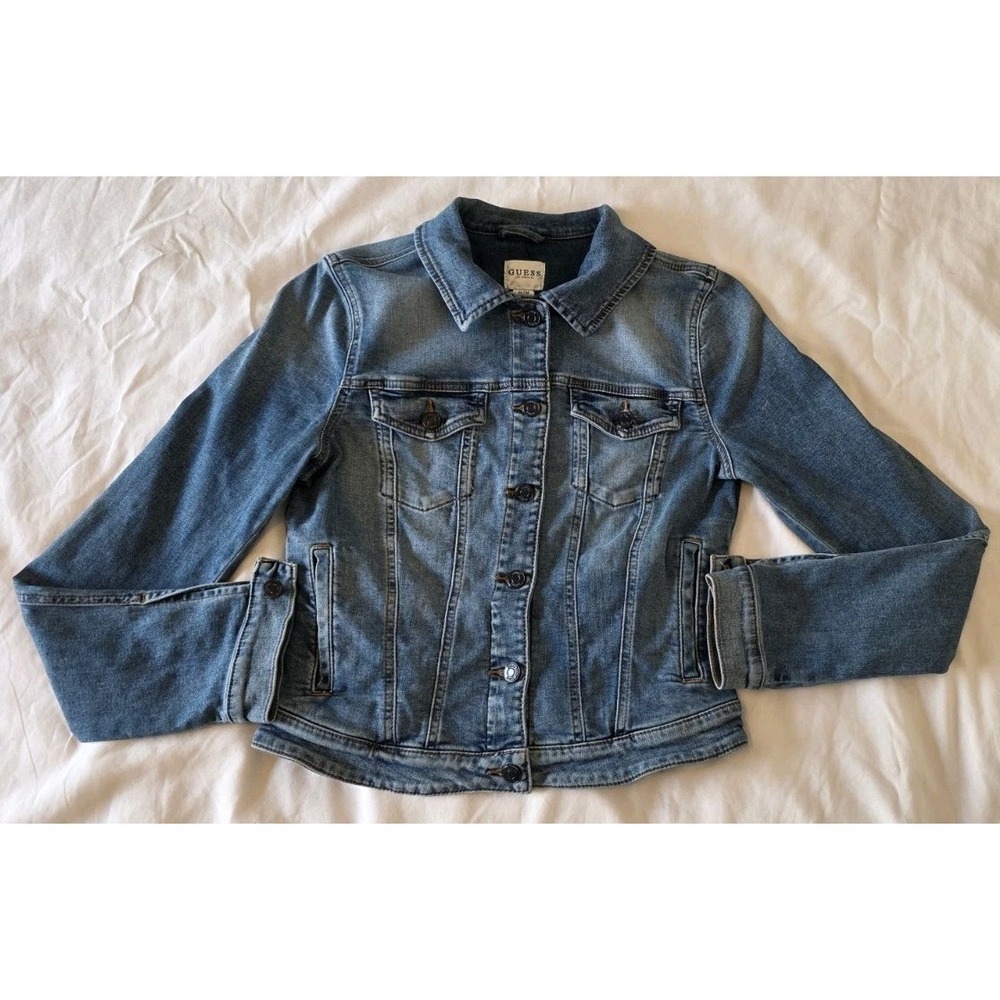 GUESS Womens Denim Trucker Jacket Size Medium